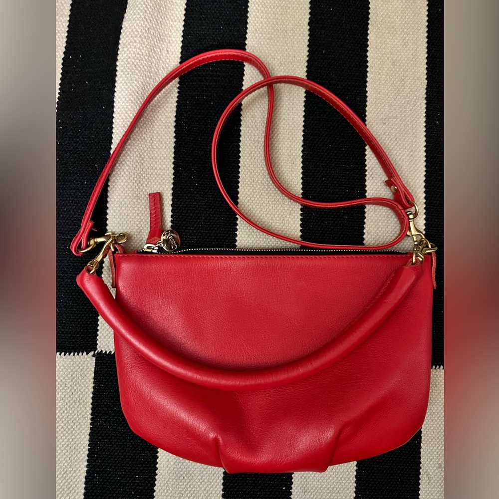 Clare V Petit Moyen Red Leather Handbag